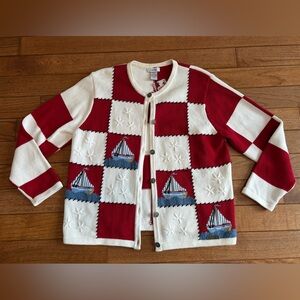 Northern Reflections sailboat cardigan